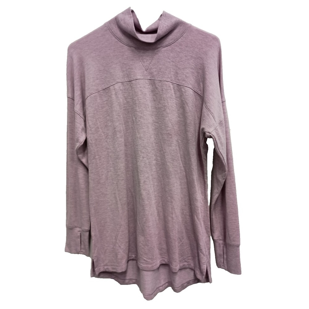L.L Bean Womens Sweater Size Medium Purple Mock Neck Pullover Minimalist Staple